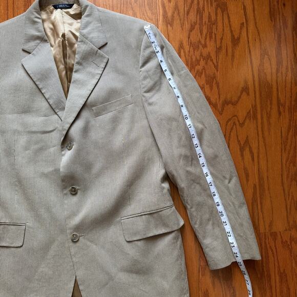Brooks Brothers Blazer Men’s 41R Tan Cotton Stripe Jacket USA Made Classic Fit - Picture 15 of 15